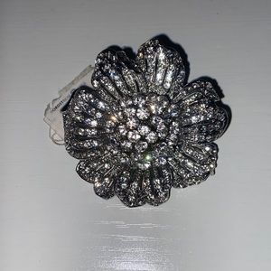 Adjustable Flower Cocktail Ring-silver
